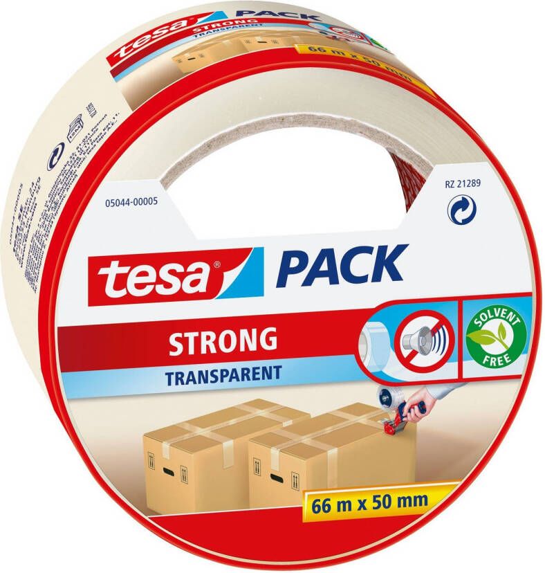 Tesa 1x doorzichtige verpakkingstape 66 mtr x 50 mm Tape (klussen)