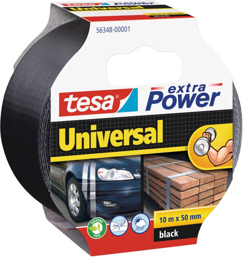 Tesa 1x ducttape Extra Power universeel zwart 10 mtr x 5 cm Tape (klussen)