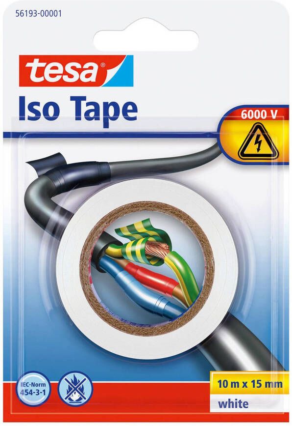 Tesa 1x isolatie tape op rol wit 10 mtr x 1 5 cm Tape (klussen)