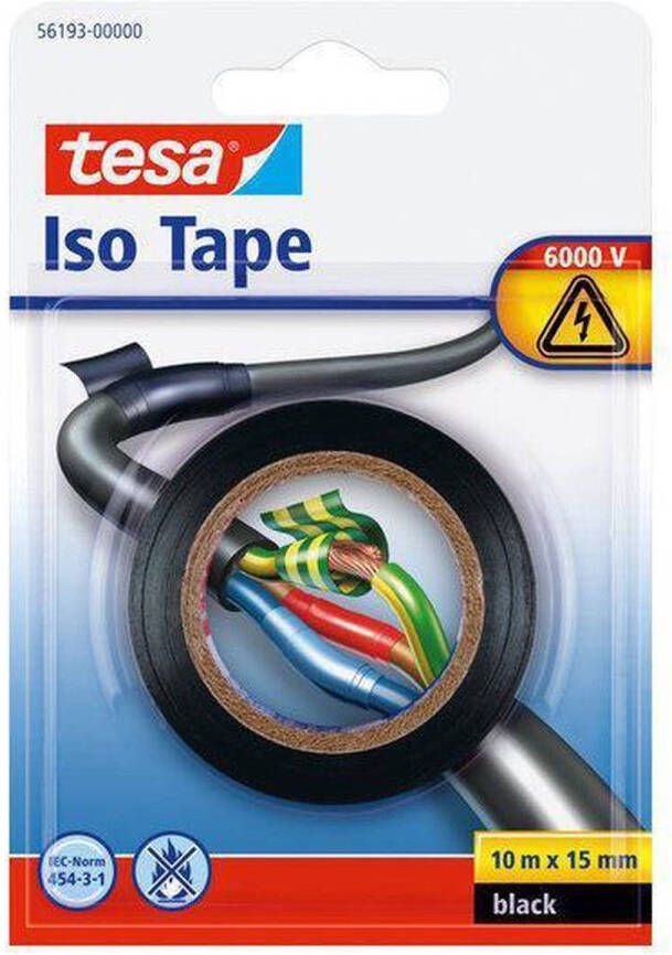 Tesa 1x isolatie tape op rol zwart 10 mtr x 1 5 cm Tape (klussen)