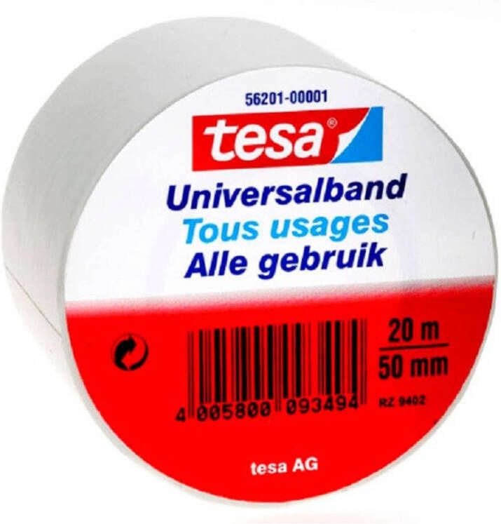 Tesa 1x Universalband isolatie tape wit 20 mtr x 5 cm Tape (klussen)