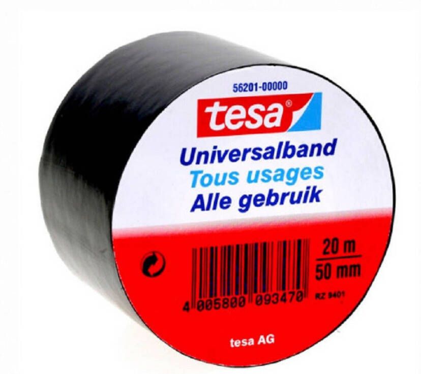 Tesa 1x Universalband isolatie tape zwart 20 mtr x 5 cm Tape (klussen)