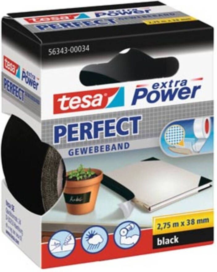 Tesa extra Power Perfect ft 38 mm x 2 75 m zwart