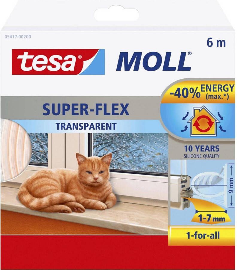 Tesa tochtband Premium Flexible transparant 6m