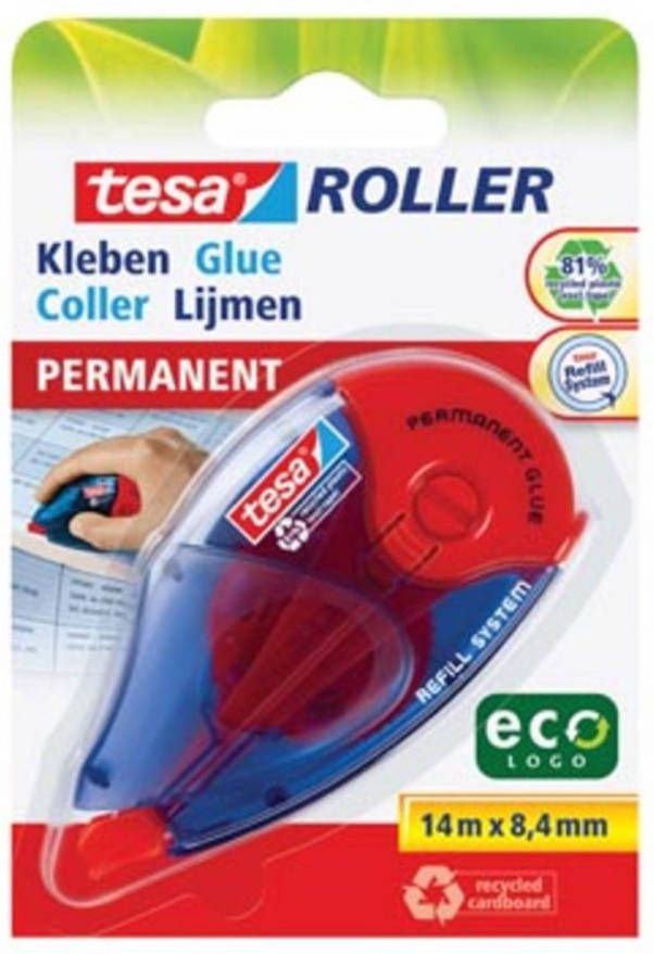 Tesa Roller navulbare lijmroller permanent ecoLogo ft 8 4 mm x 14 m op blister
