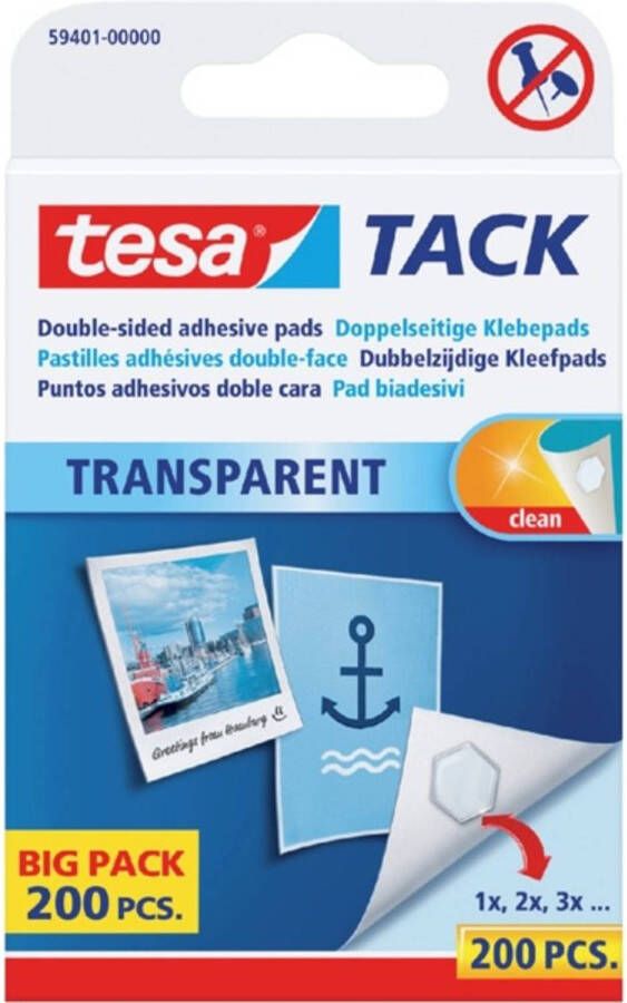 Tesa TACK Transparante dubbelzijdige kleefpads
