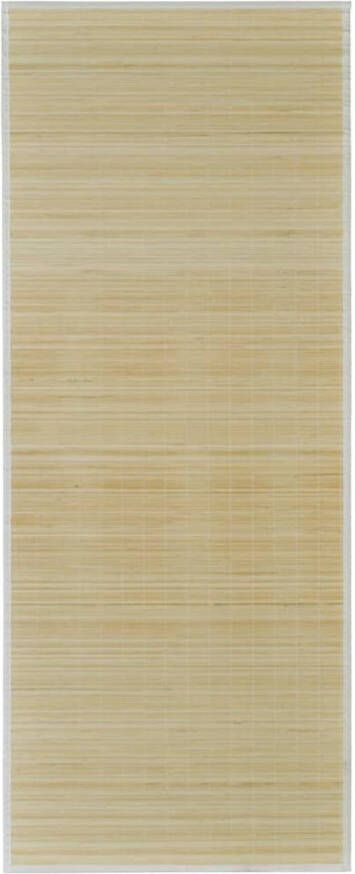 The Living Store Bamboo Mat Neutrale bamboe kleur 80 x 200 cm PVC anti-slip onderkant