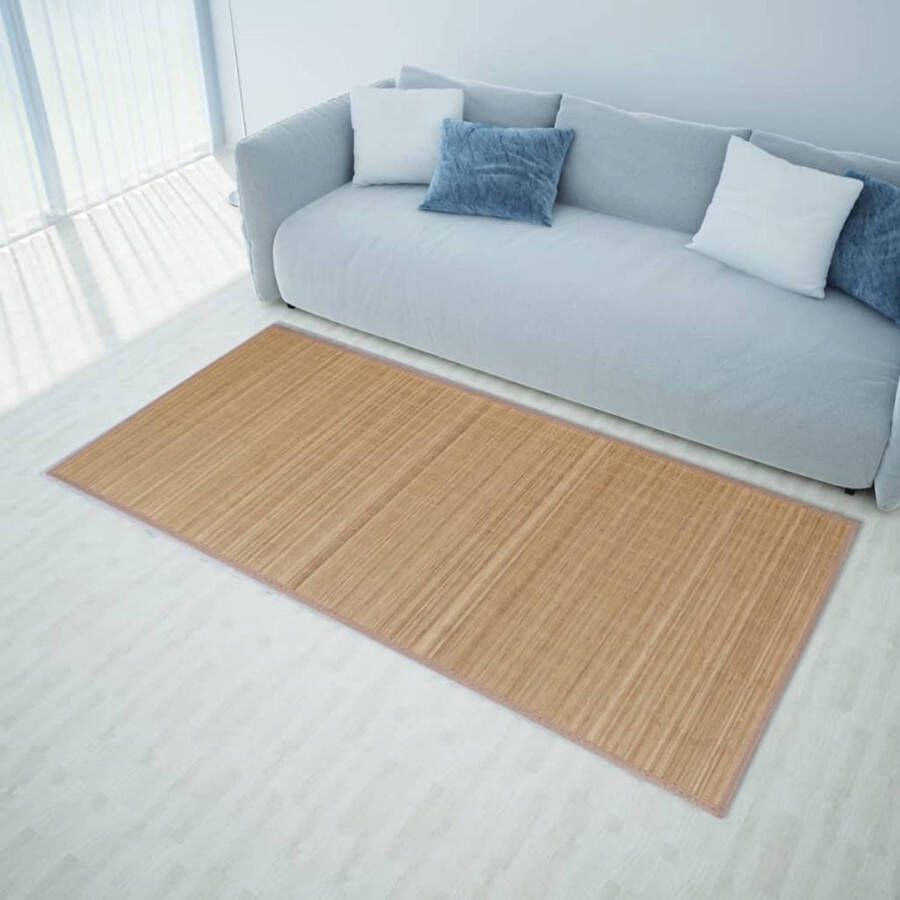 The Living Store Bamboe Mat Moderne Tapijt 150 x 200 cm PVC Anti-slip Bruin