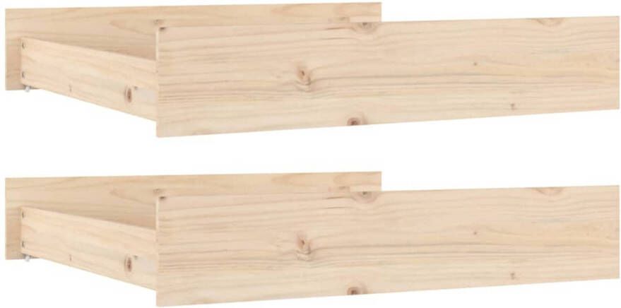 The Living Store Bedlades Massief grenenhout Onderbedopbergruimte 95 x 103 x 18 cm Set van 2