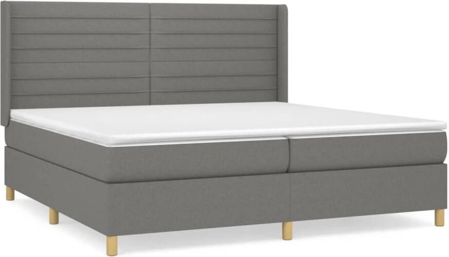 The Living Store Boxspringbed Comfort Sleep Bed 203x203x118 128 cm Donkergrijs