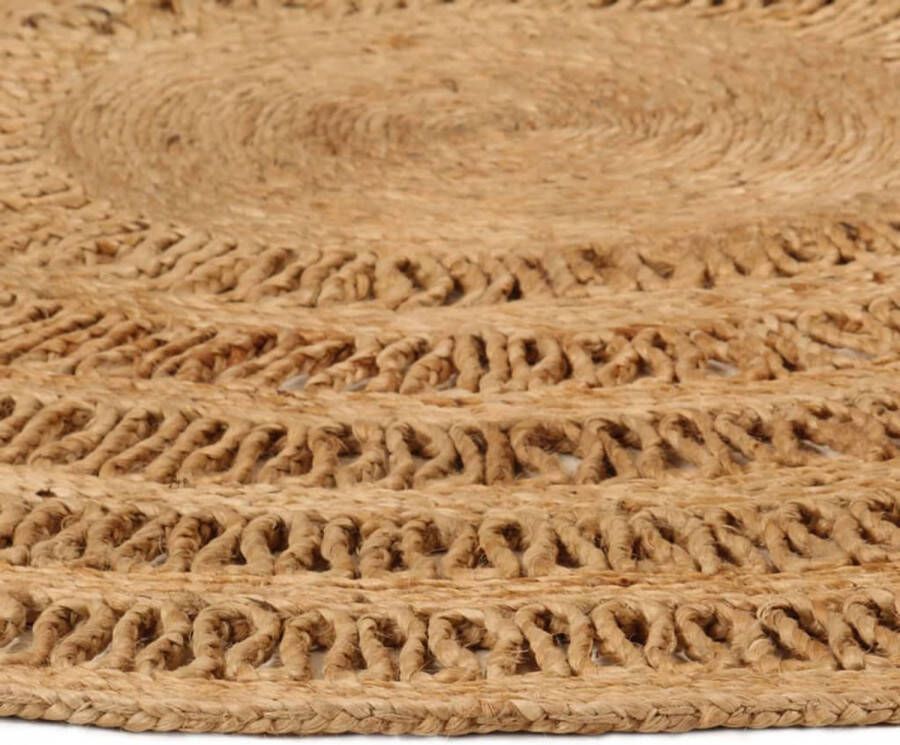 The Living Store Gevlochten Jute Tapijt 90 cm 2700 g m² Natuurlijke Jute Toon