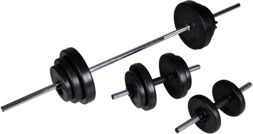 The Living Store halterset Ergonomisch ontworpen barbells en dumbbells 30.5 kg