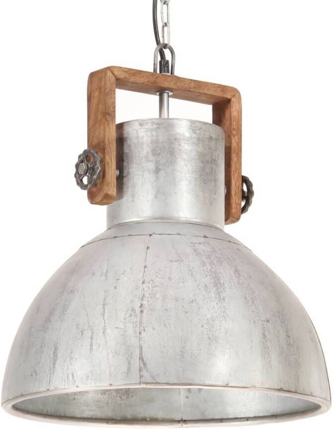 The Living Store Hanglamp Industrieel 123 cm Zilver en Bruin