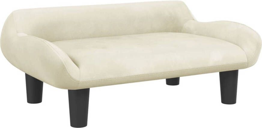 The Living Store Hondenbank Dierenbank Hondenbed 70x40x24 cm Crème fluweel