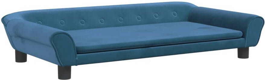 The Living Store Hondenbank Fluweel 100 x 50 x 21 cm Blauw