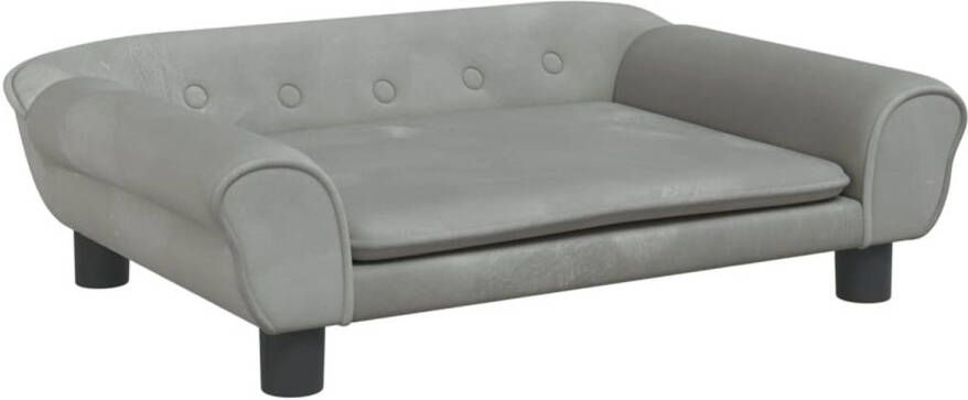 The Living Store Hondenbank Fluweel 70 x 48 x 22 cm Lichtgrijs Geschikt voor kleine honden Montage vereist