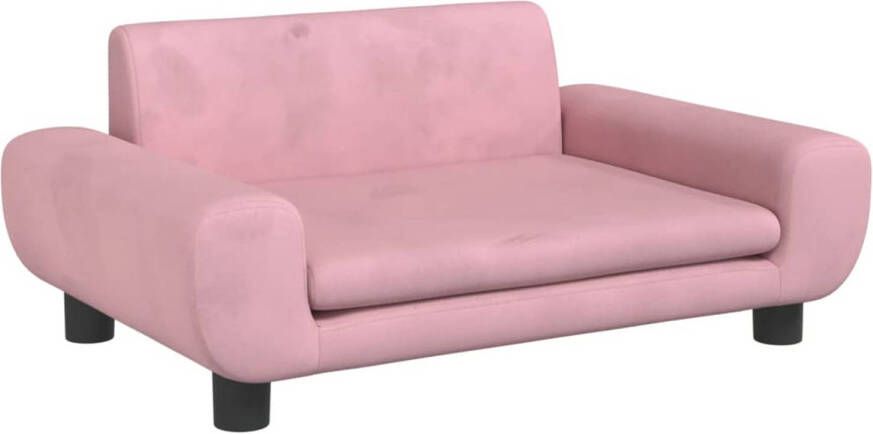 The Living Store Hondenbank Fluweel 70x45x33 cm Roze