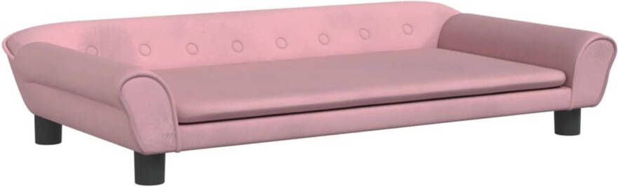 The Living Store Hondenbank Fluweel Roze 100 x 50 x 21 cm Geschikt voor kleine honden Draagvermogen 50 kg