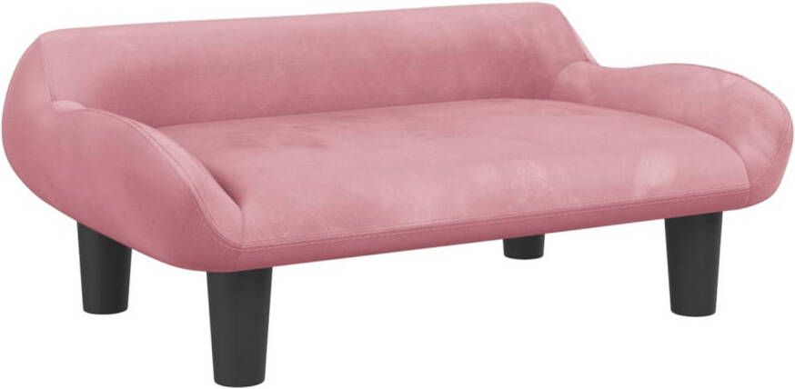 The Living Store Hondenbank Roze Fluweel 70 x 40 x 24 cm Geschikt voor kleine honden Montage vereist