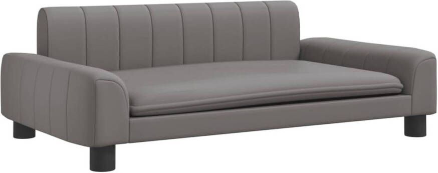 The Living Store Hondenbed Comfort Kunstleer 90 x 53 x 30 cm Grijs