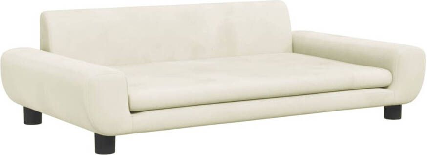 The Living Store Hondenbed Fluweel 100 x 54 x 33 cm Crème