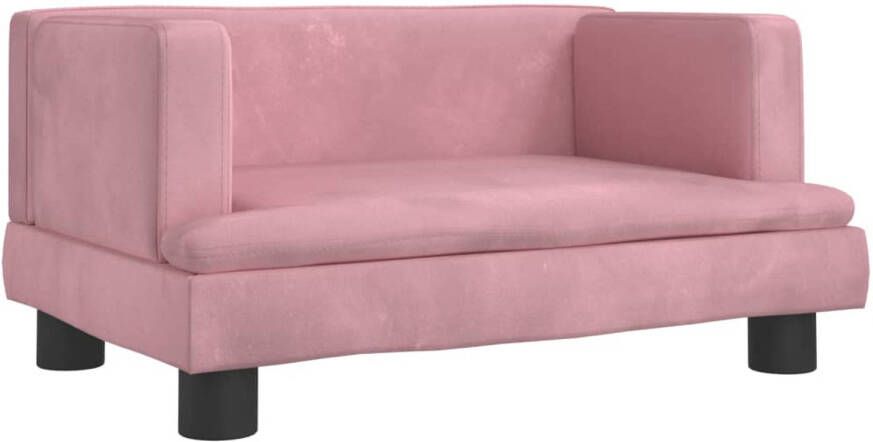 The Living Store Hondenbed Roze 60x40x30 cm Fluweel bedekt met massief grenenhout en schuim