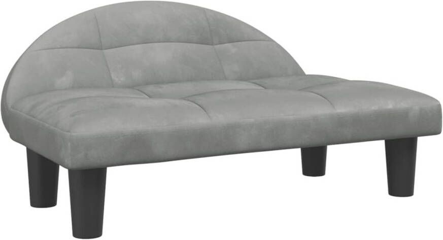 The Living Store Hondenbed Velvet 70 x 52 x 30 cm Lichtgrijs Geschikt voor kleine honden Montage vereist