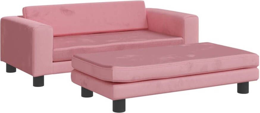 The Living Store Hondenbed Verlengbaar Roze Fluweel Massief grenenhout 100x50x30 cm Draagvermogen 50 kg