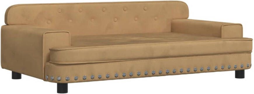 The Living Store Hondenbed Voor Kleine Honden Fluweel 90x53x30 cm Bruin