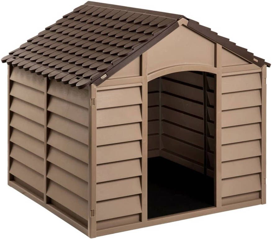 The Living Store Hondenhok Classic Brown 86 x 84 x 82 cm UV-bestendig dak