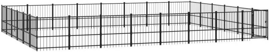 The Living Store Hondenhok Hondenkennel Gepoedercoat staal 776 x 582 x 100 cm Spelen trainen veiligheid