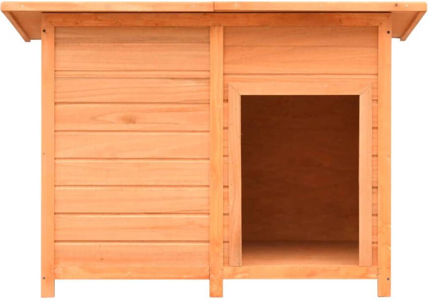 The Living Store Hondenhok Stevig houten frame Weerbestendig dak Eenvoudig te monteren Bruin Groen 120 x 77 x
