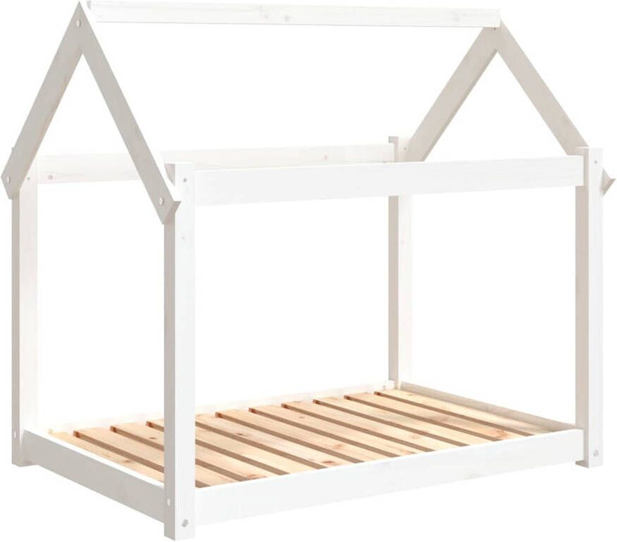The Living Store Hondenmand Grenenhout Wit 101 x 70 x 90 cm