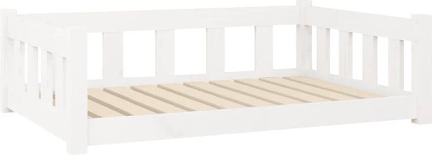 The Living Store Hondenmand Puppybed Houten hondenmand 95.5 x 65.5 x 28 cm Wit