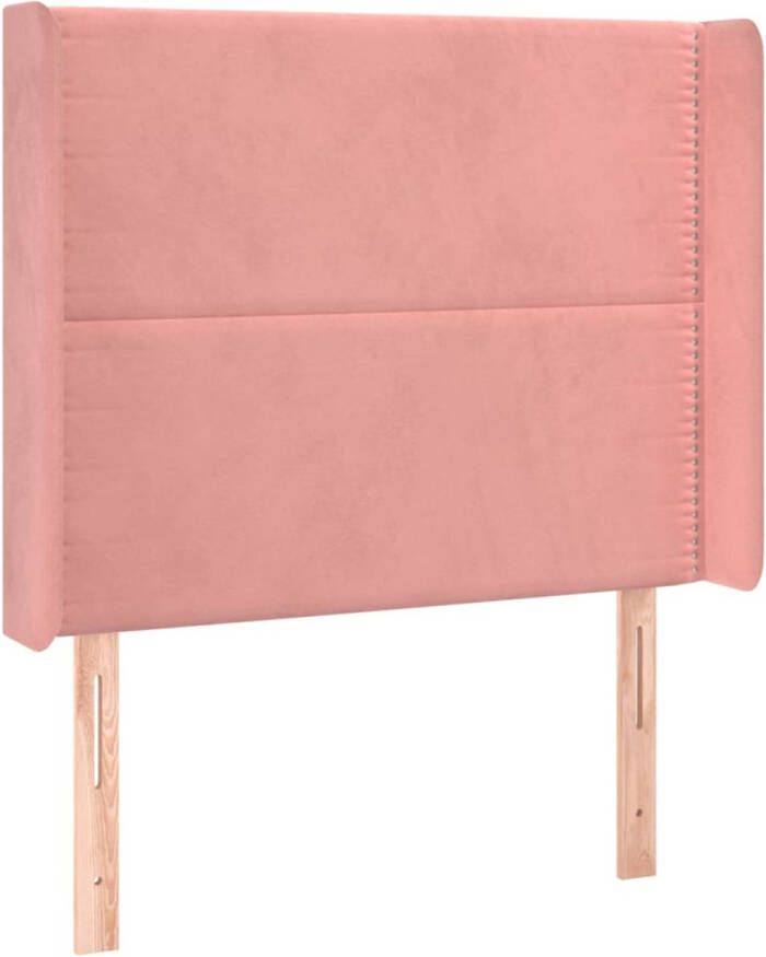 The Living Store Hoofdbord bed 103x16x118 128 cm roze fluweel