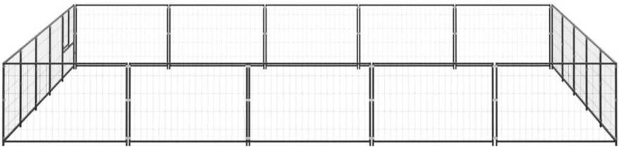 The Living Store Hundekennel Grote buitenren 500x500x70 cm Zwart Staal