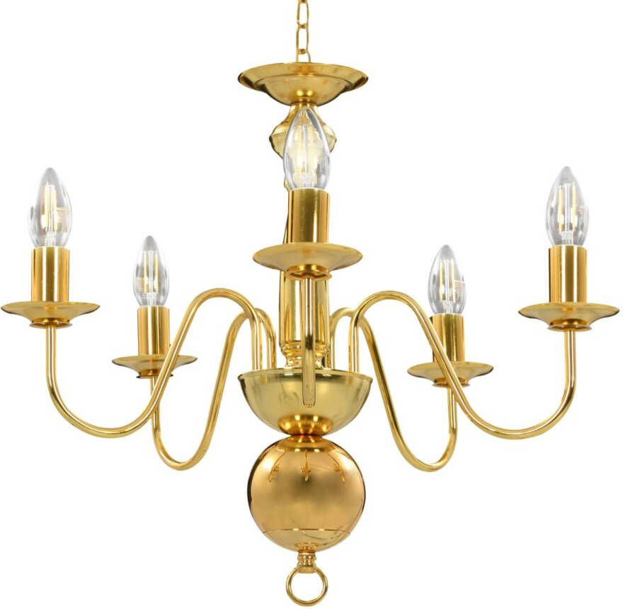 The Living Store Kroonluchter Chique en elegante hanglamp Goudkleurig 50 x 45 cm (ø x H) E14 fitting