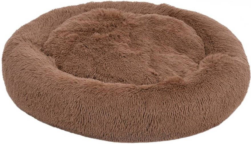 The Living Store Pluche Dierenbed 90 x 90 x 16 cm Bruin