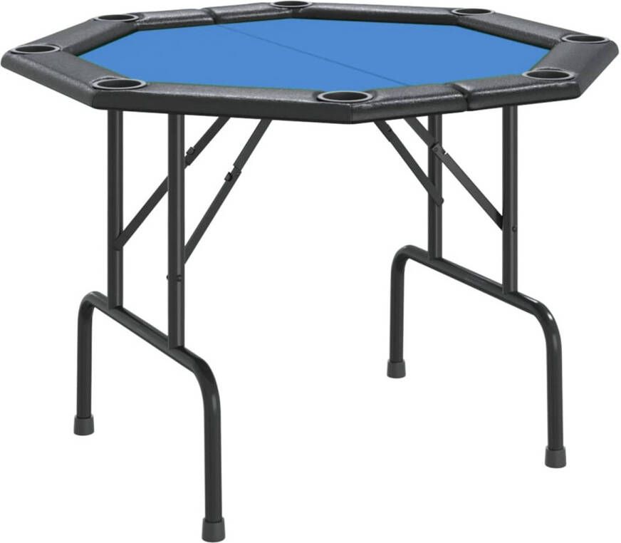 The Living Store Pokertafel Inklapbaar 108 x 108 x 75 cm Zacht tafelblad Ingebouwde bekerhouders Comfortabele