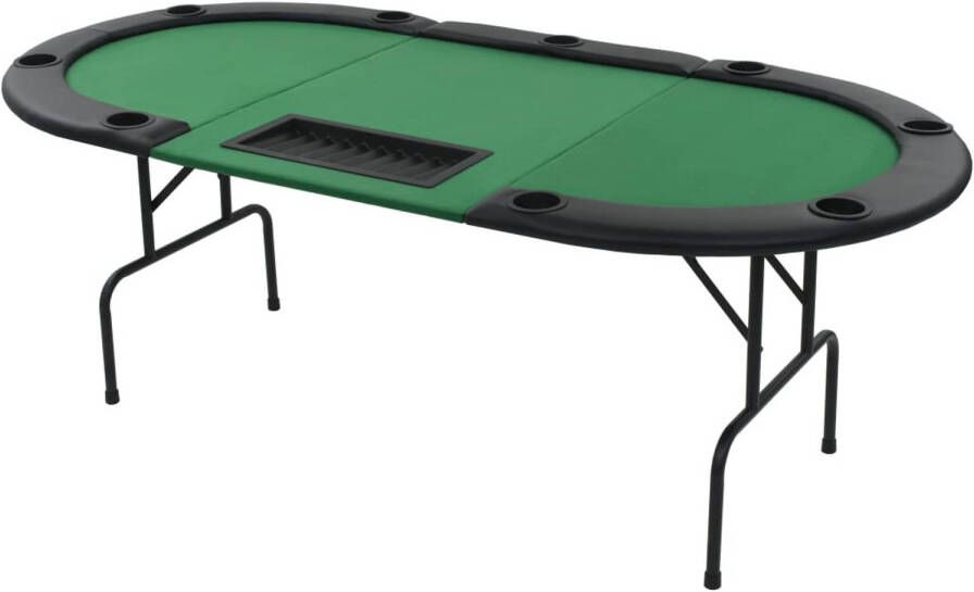 The Living Store Pokertafel Inklapbaar MDF-tafelblad Polyester bekleding Kunstleren armleuningen Stalen poten