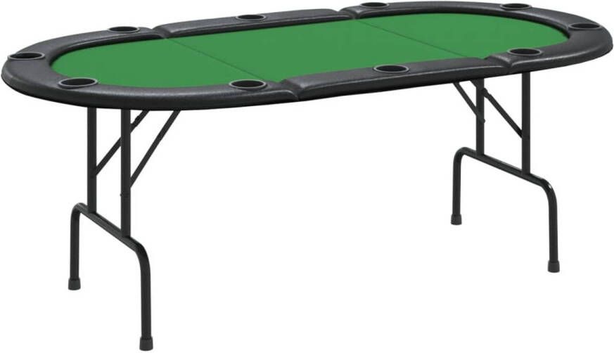 The Living Store Pokertafel Opvouwbaar Groen 206x106x75 cm Casinokwaliteit