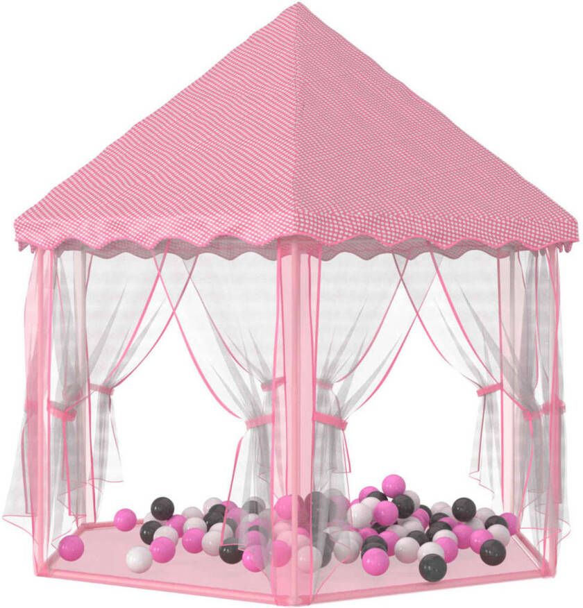 The Living Store Prinsessenspeeltent 133 x 140 cm Hoogwaardig polyester Inclusief 250 kleurrijke ballen