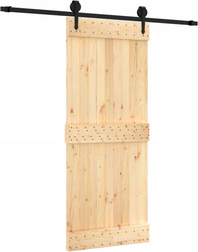 The Living Store -Schuifdeur-met-beslag-85x210-cm-massief-grenenhout Deur