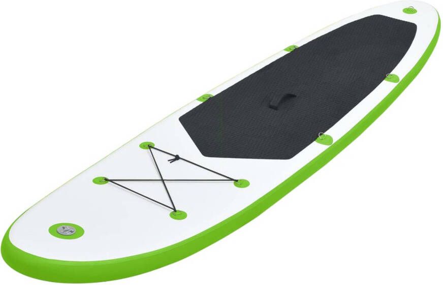 The Living Store Stand Up Paddleboard 330 x 72 x 10 cm Groen Wit PVC EVA 1 volwassene 80 kg draagvermogen
