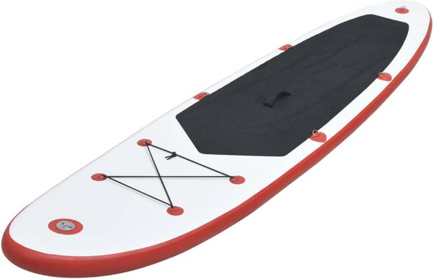 The Living Store SUP Board Inflatable Stand Up Paddleboard 390 x 81 x 10 cm Red and White EVA and Aluminium