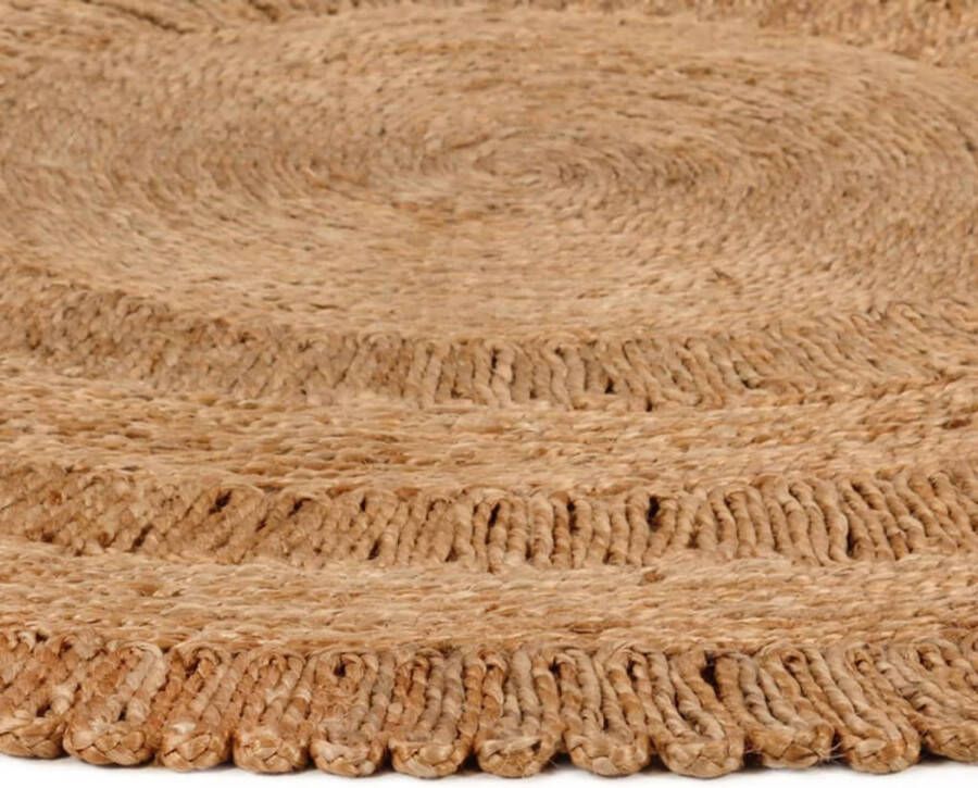 The Living Store Tapijt Gevlochten Jute 120cm Diameter 2.800 g m² Handgemaakt