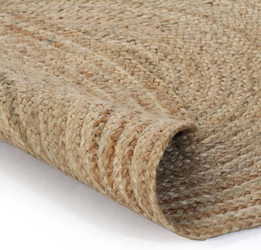 The Living Store Tapijt Ronde Jute 90 cm Natuurlijke toon Handgemaakt