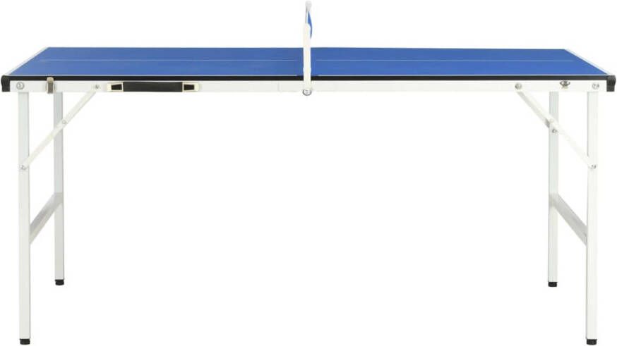 The Living Store Tennistafel Compacte indoor speeltafel Blauw MDF en staal 152 x 76 x 66 cm 16 kg