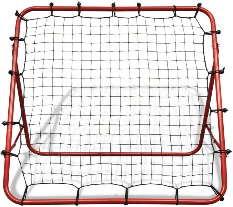 The Living Store Voetbal Rebounder Rood gepoedercoat 100x100 cm 4 verstelbare hoeken