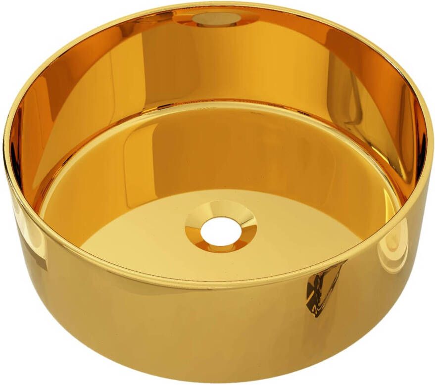 The Living Store Wastafel Badkamer Accessoires 400x150mm Gouden Keramiek